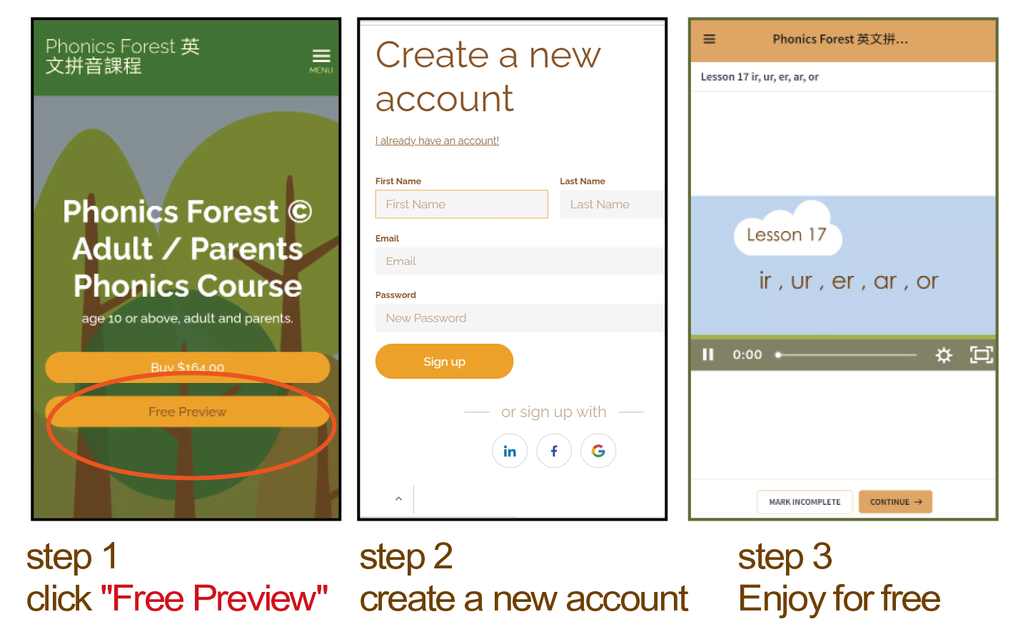 Adult and parent online phonics course